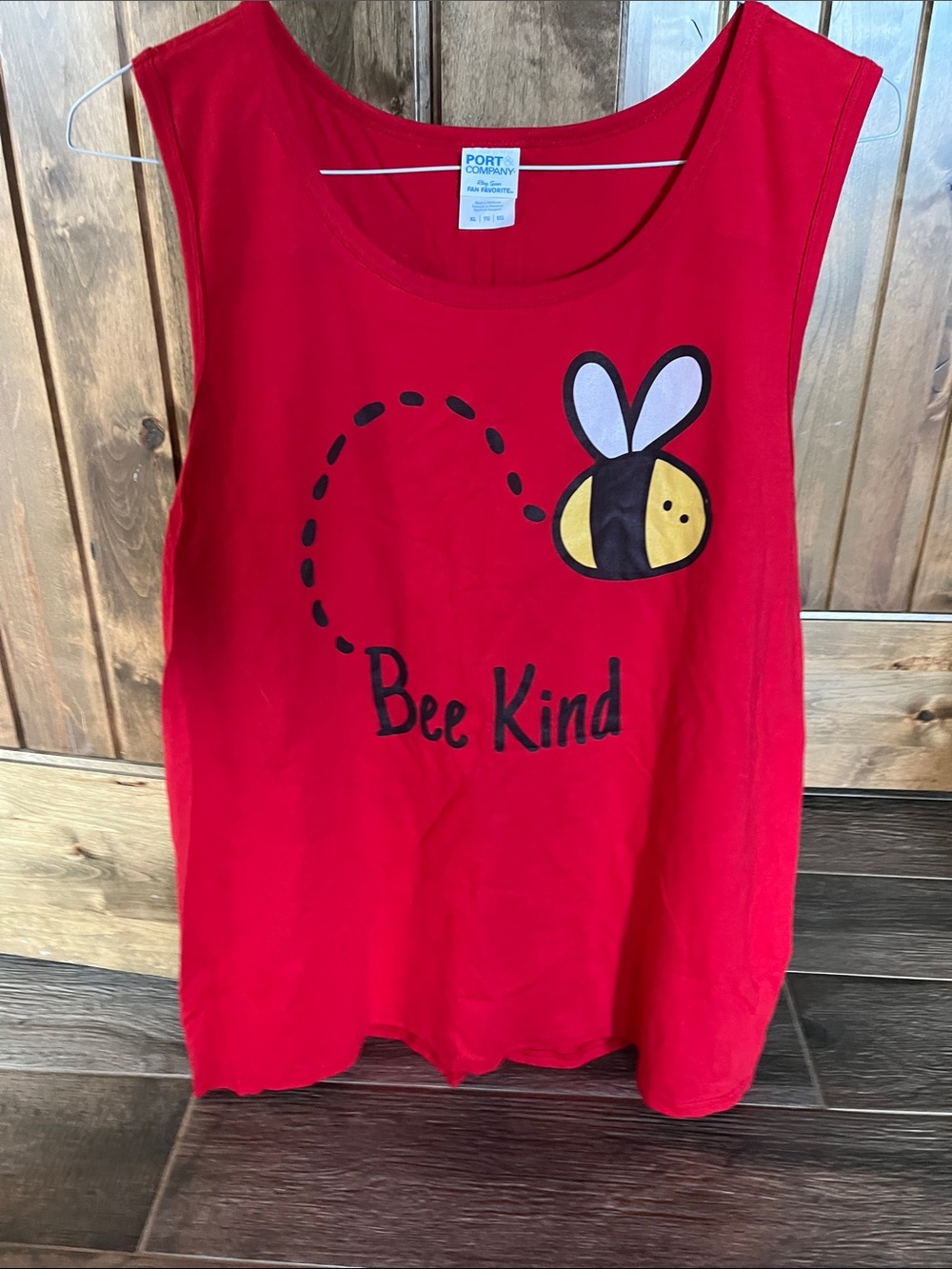 Bee Kind Red Graphic Tank Top - Port & Company